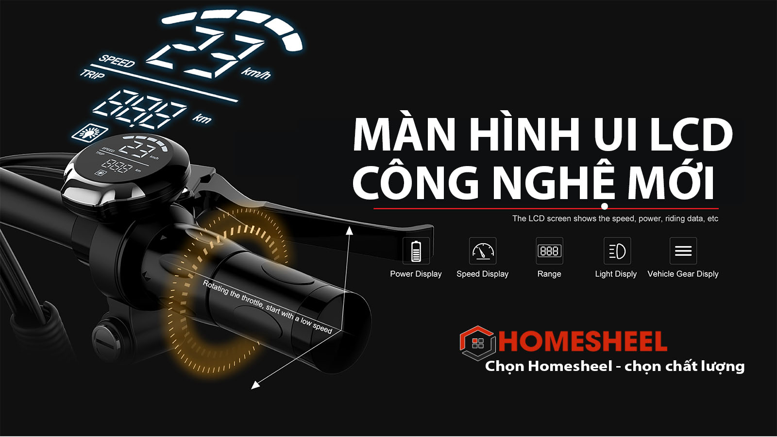 Xe điện gấp gọn độc nhất và thông minh Homesheel FTN T5_Hàng chính hãng_Màu đen