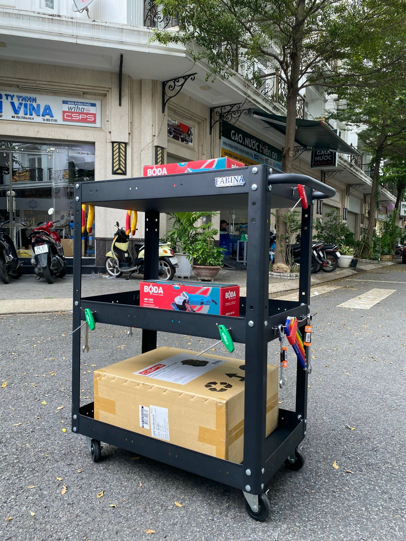 Kệ thép 3 tầng cao 980mm màu đen
