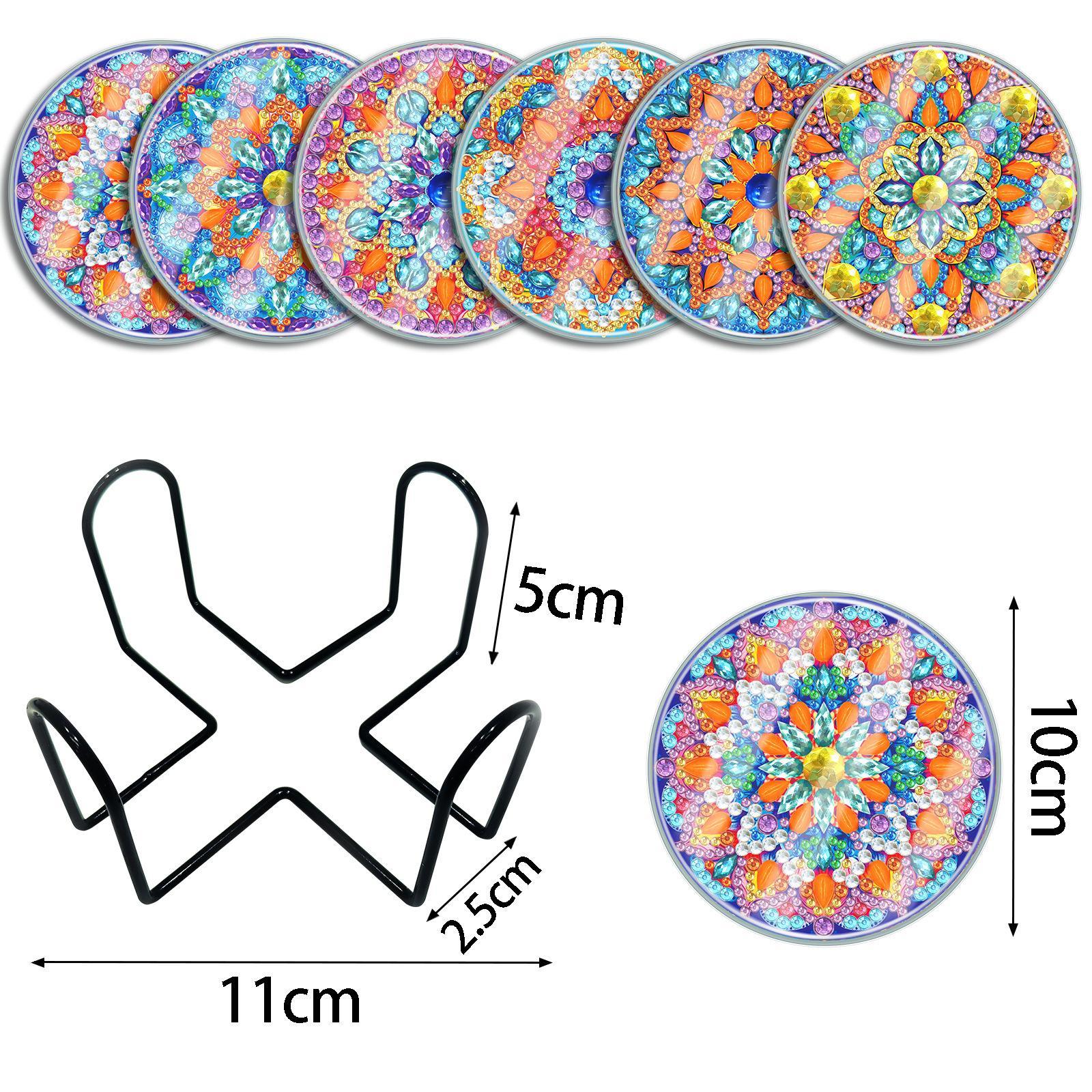 6Pcs Mandala DIY Painting Coasters Drinks Coaster, Creative DIY Art Crafts Handmade Art Coasters for Adults Dining Table Desktop