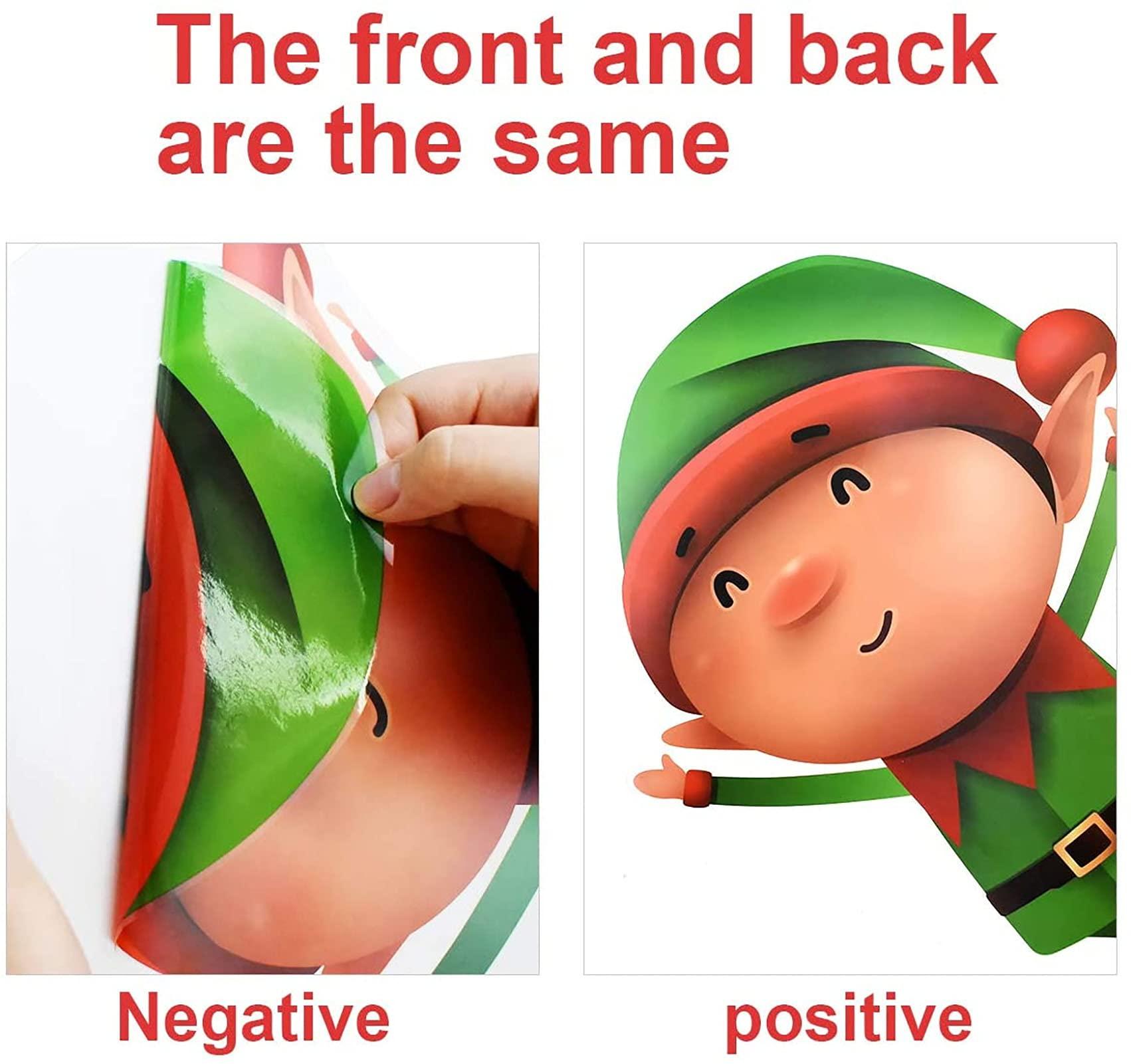 Lá trang trí Giáng sinh Hình ảnh cửa sổ Hình ảnh cửa sổ Sticker Santa Claus Trang trí cửa sổ, trang trí mùa đông Giáng sinh cho cửa ra vào, cửa sổ cửa hàng, bộ hình xăm cửa sổ PVC