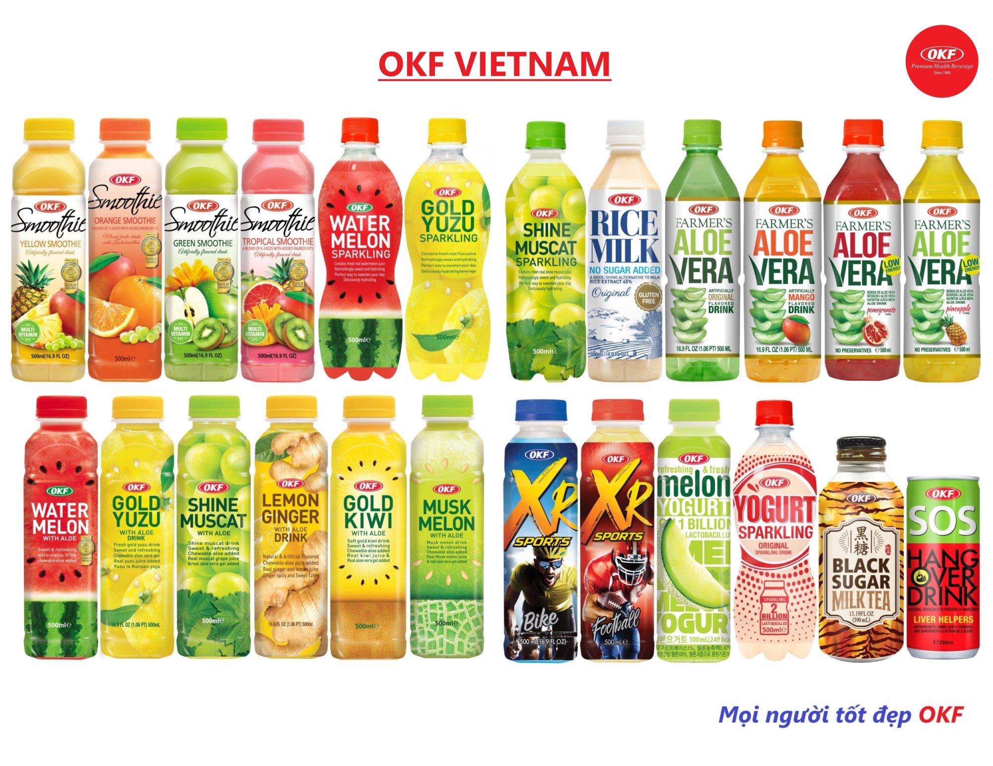 Nước sinh tố cam (NHO TRẮNG - CAM- XOÀI) OKF Hàn Quốc 500ml x 6 chai