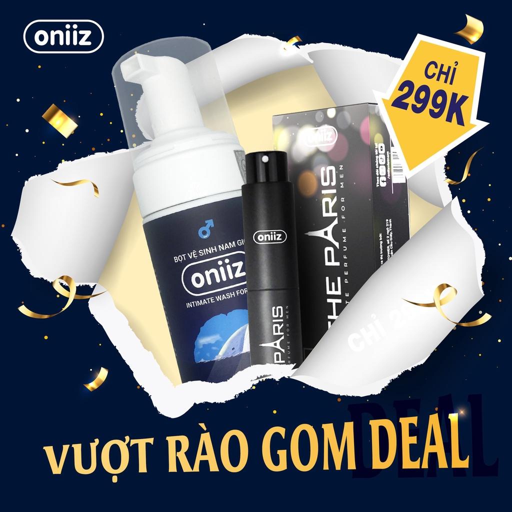 Combo hoàn hảo Oniiz - Bọt vệ sinh nam giới dung dịch tạo bọt mịn 100ml & Nước hoa nam giới THE PARIS & THE MIAMI 10ml