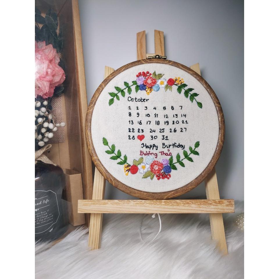 Sản phẩm Thành Phẩm Tranh Thêu Tay Kỷ Niệm Sinh Nhật Quà Tặng Happy Birthday - Bách hóa Na Na