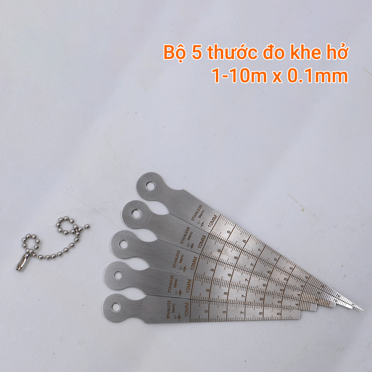 Bộ 5 thước đo ke hở dạng tên 1-10mm chính xác 0.1mm ID736