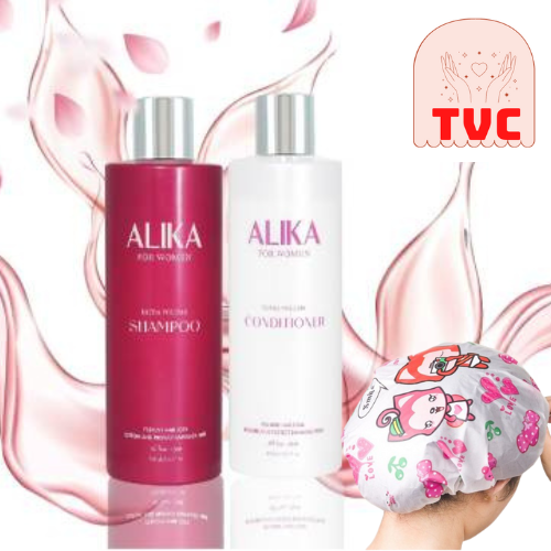 Combo Dầu Gội Xả Nữ Alika, Giúp Giảm Gãy Rụng, Kiểm Soát Dầu Cho Tóc Chắc Khoẻ, Dưỡng Mọc Tóc Mềm Mượt,  Tặng Mũ Trùm Tóc Ngẫu Nhiên