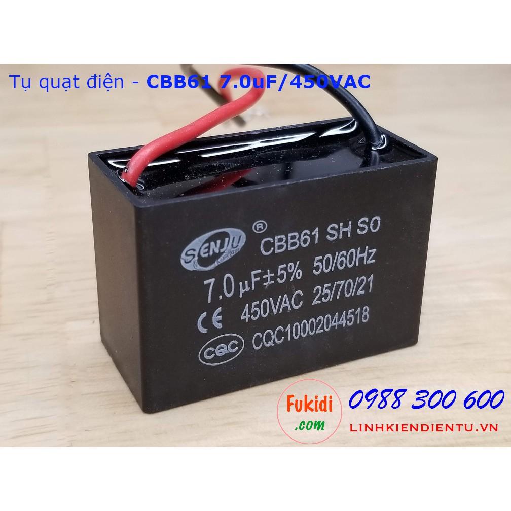 Tụ quạt điện CBB61 trị số từ 6.0uF đến 20uF/450V