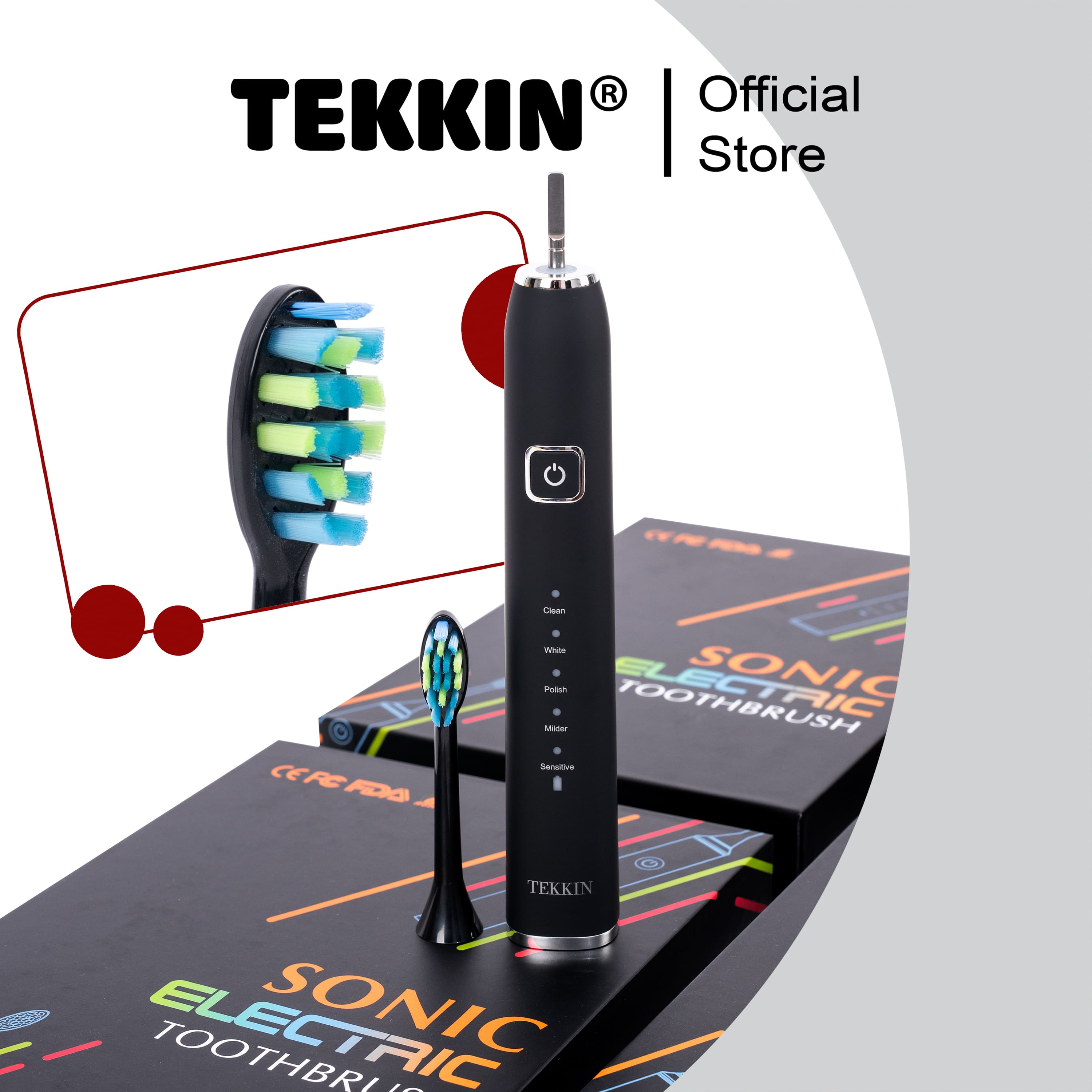 Bàn chải đánh răng điện TEKKIN SONIC TI-818 5 chế độ - Hàng chính hãng / hàng nhập khẩu