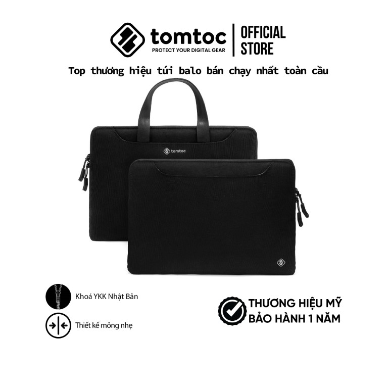 TÚI XÁCH CHỐNG SỐC TOMTOC (USA) SLIM HANDBAG MACBOOK PRO/AIR 13” - Hàng Chính Hãng