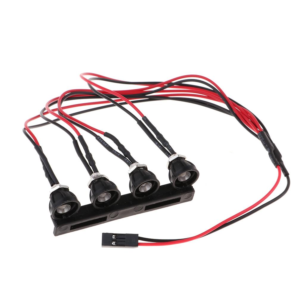 4 LED Bar Mái Đèn WPL 1/16 RC Xe Tải Xe Tải TỰ LÀM Các Bộ Phận Phụ Kiện