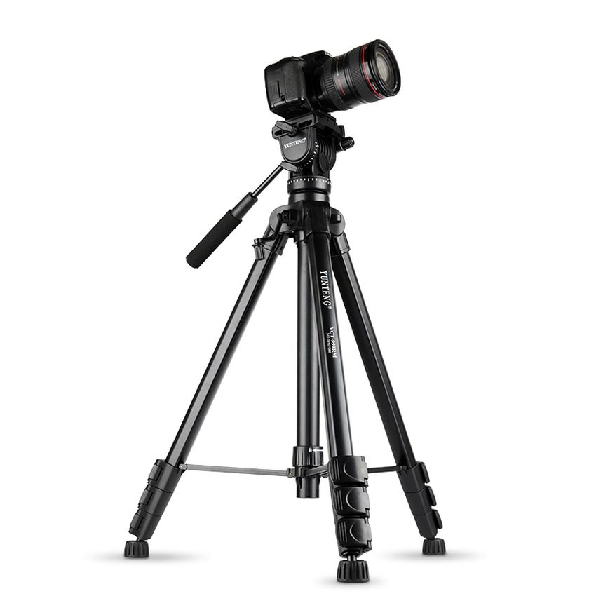 Chân máy tripod YUNTENG VCT-999RM dùng cho máy ảnh và điện thoại (Kèm túi đựng, đầu kẹp xoay 360 độ, remote) - Hàng Chính hãng