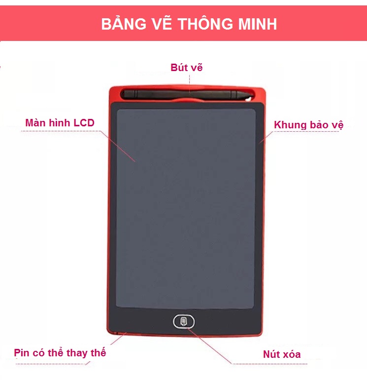 Bảng viết, bảng vẽ tự động xóa cho bé  8.5Inch