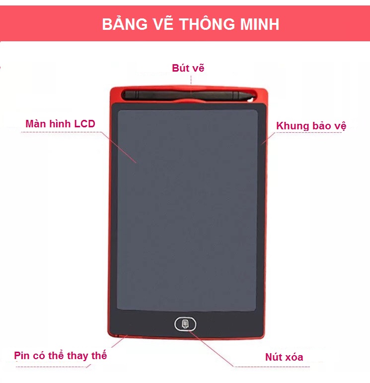 Bảng viết, bảng vẽ tự động xóa cho bé  8.5Inch