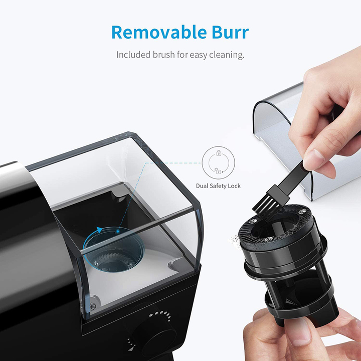 Máy xay hạt cà phê cao cấp Shardor CG815B, công suất 100W, lưỡi xay Burr - Hàng chính hãng, bảo hành 12 tháng