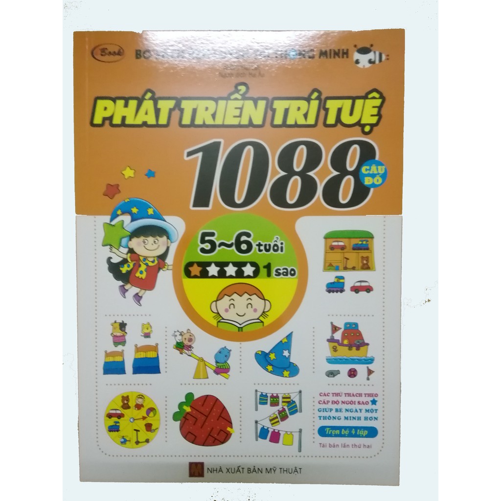 Combo 1088 Câu Đố Phát Triển Trí Tuệ 5-6 Tuổi  bộ 4 cuốn (tái bản)