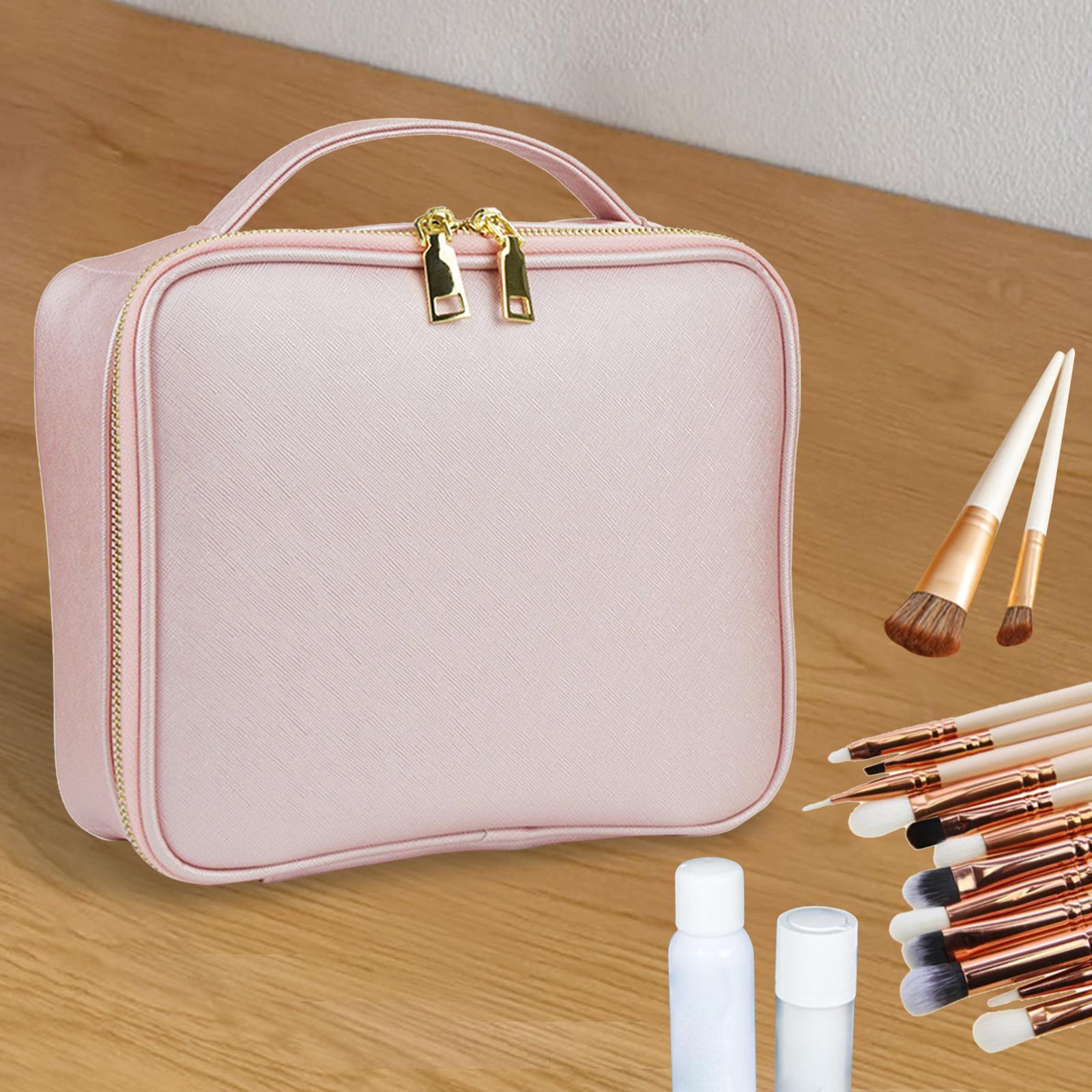 Makeup Cosmetic Bag Double Zipper Storage Washable Organizer for Accessories Shampoo