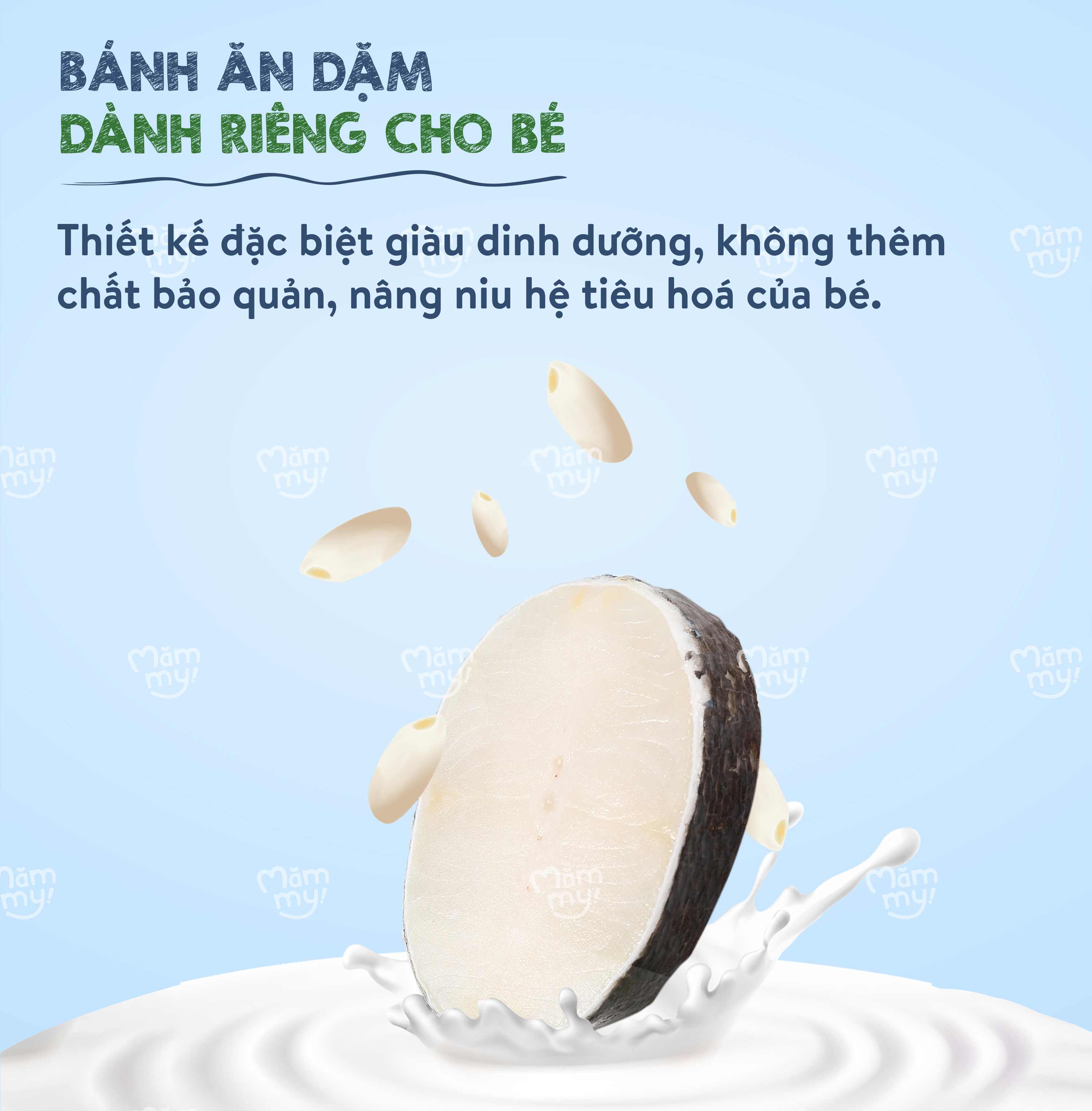 Bánh ăn dặm cho bé vị cá tuyết Mămmy giàu protein, bổ sung DHA giúp bé ăn ngon, tập cử động ngón tay vừa ăn vừa học 25 gram