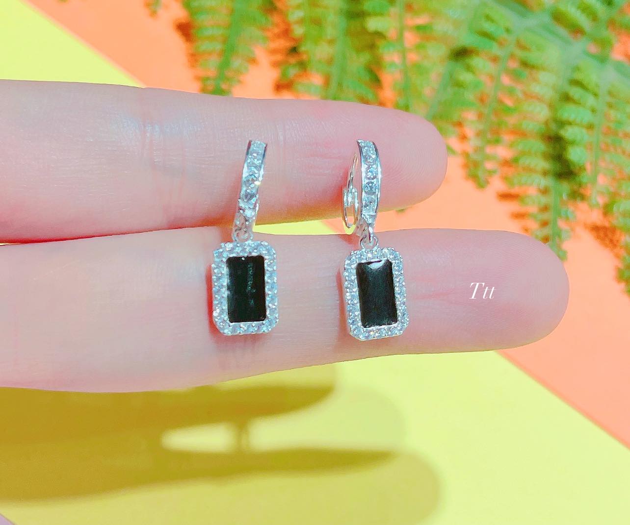 Bông tai bạc thời trang khoá tròn chất liệu bạc s925 MS070t