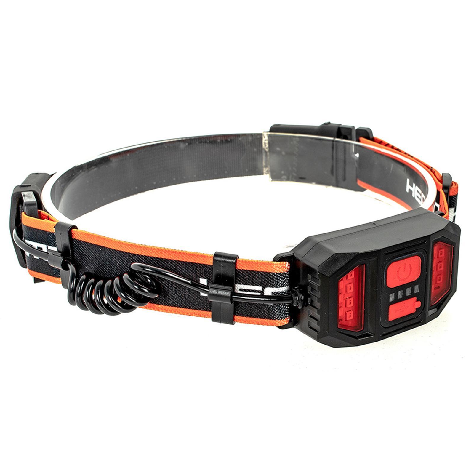 2x Bright USB COB+LED Elastic Head Band Headlamp Torch Floodlight Rechargeable