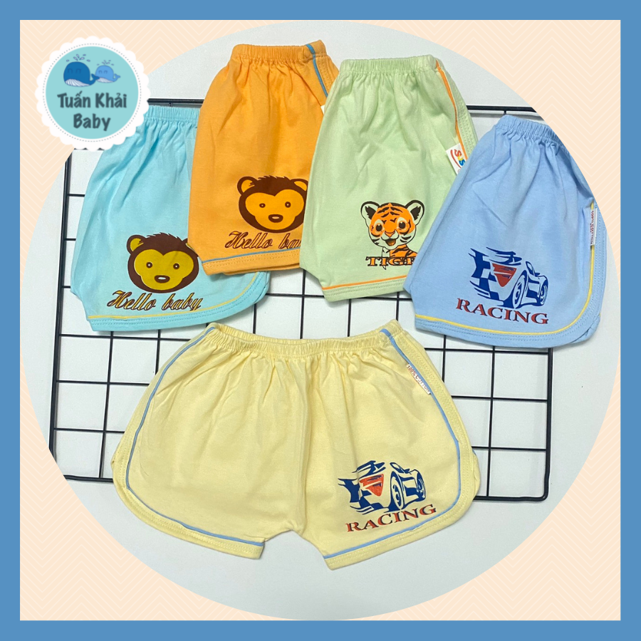 Quần đùi chục (10 quần) cotton Màu nhạt kiểu dáng thể thao cho bé trai, bé gái SS-TomTom001