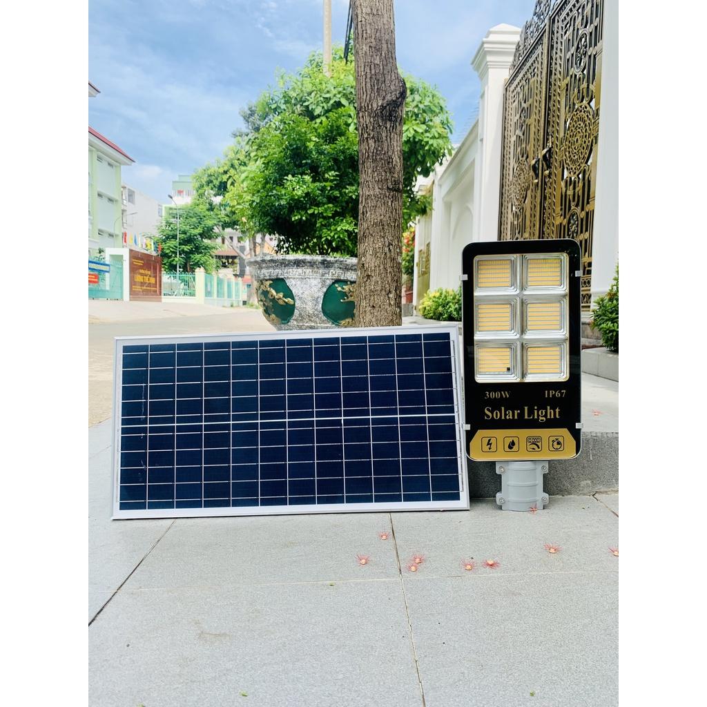 Đèn năng lượng mặt trời 300w đèn sân vườn ngoài trời trụ cổng chống thấm nước ip67 đèn led chống loá