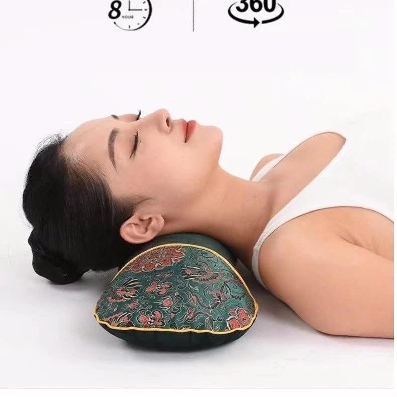 Gối Ngải Cứu Cắm Điện Giảm Đau Vai Gáy Cổ Gối Kê Cổ Thảo Dược Hương Thơm Thảo Mộc