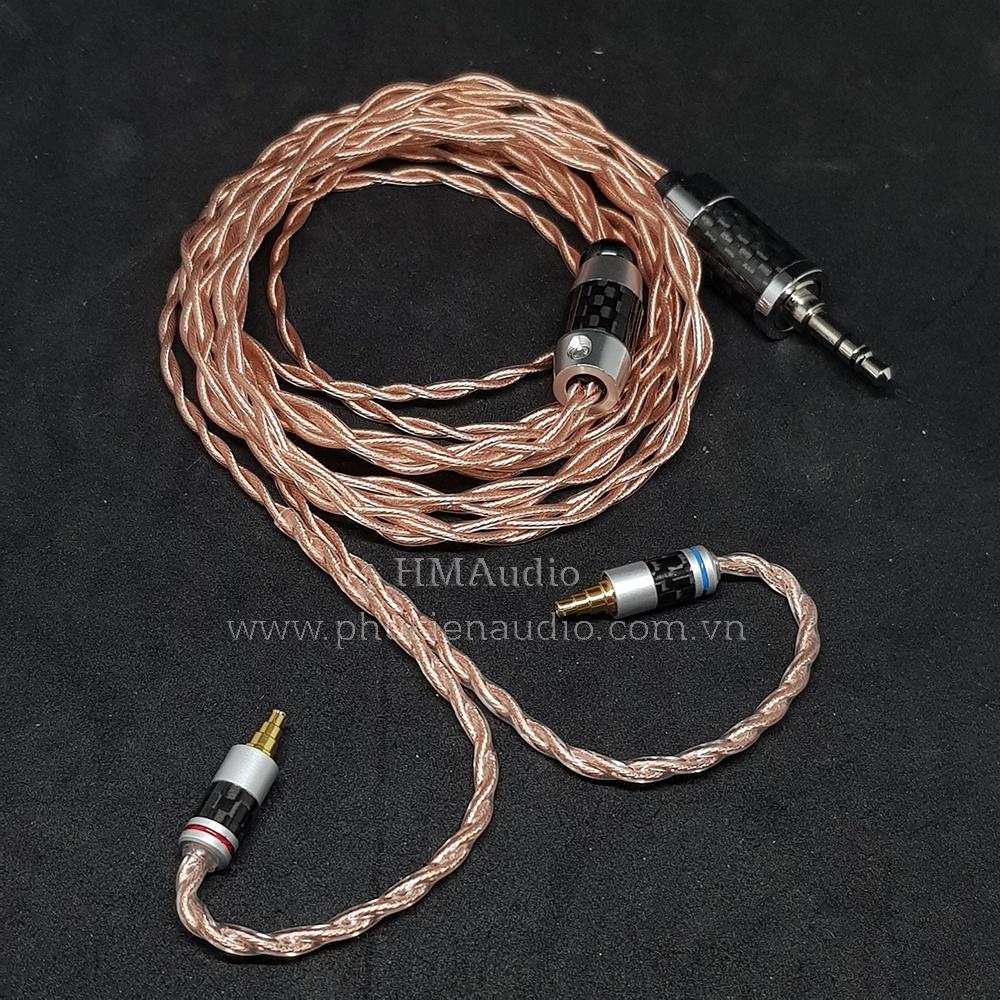 Dây tai nghe đồng 7N OCC Litz 24AWG đường kính dây đơn 1.2mm tết 4 sợi - Connetor IM01/02/03 IM50/70 A2DC IE80/80s IE40Pro IE100/400/500 IE300/900 2Pin MMCX