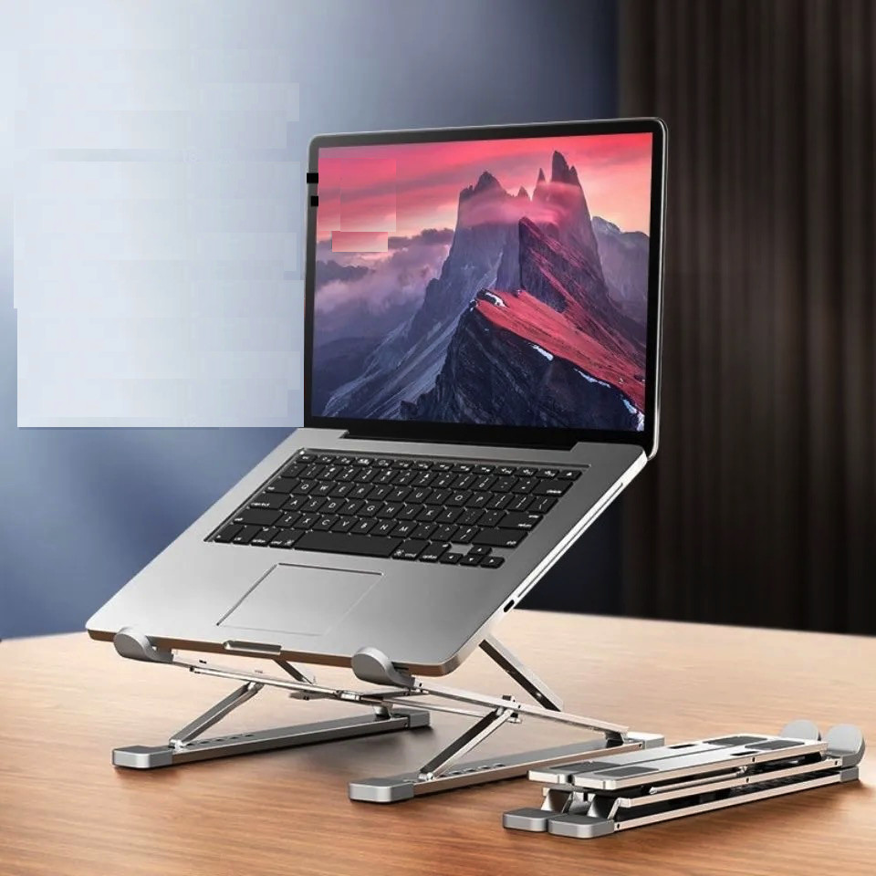 Giá đỡ nâng laptop stand nhôm 2 tầng 15 nấc chỉnh độ cao và có thể gấp gọn N8-A Vu Studio - Hàng chính hãng