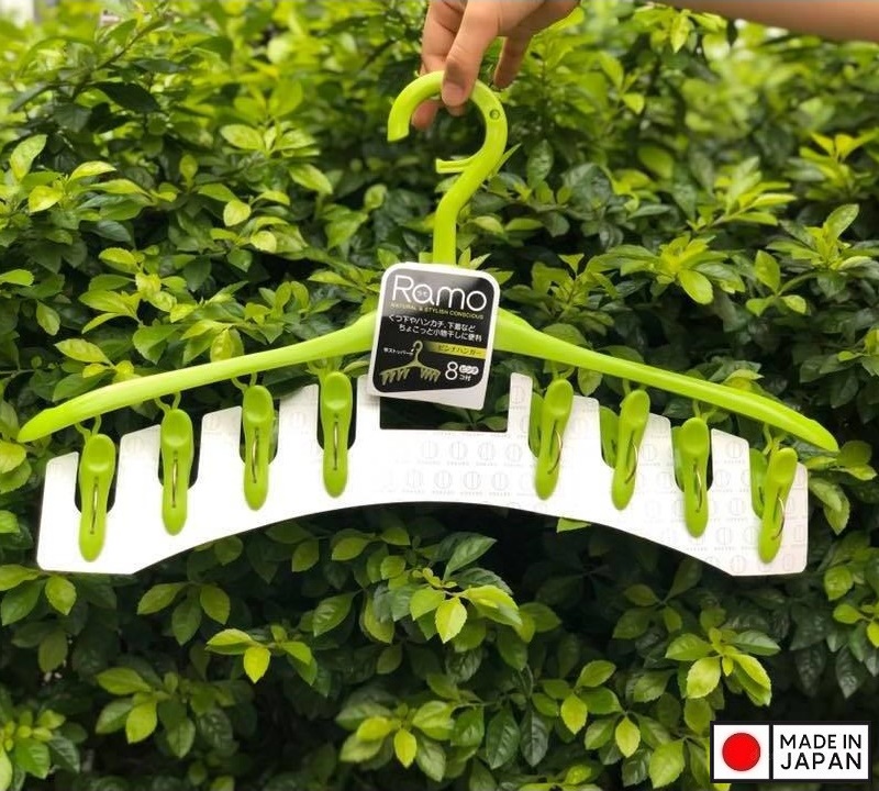 Móc phơi quần áo 8 kẹp Kokubo Ramo - Made in Japan