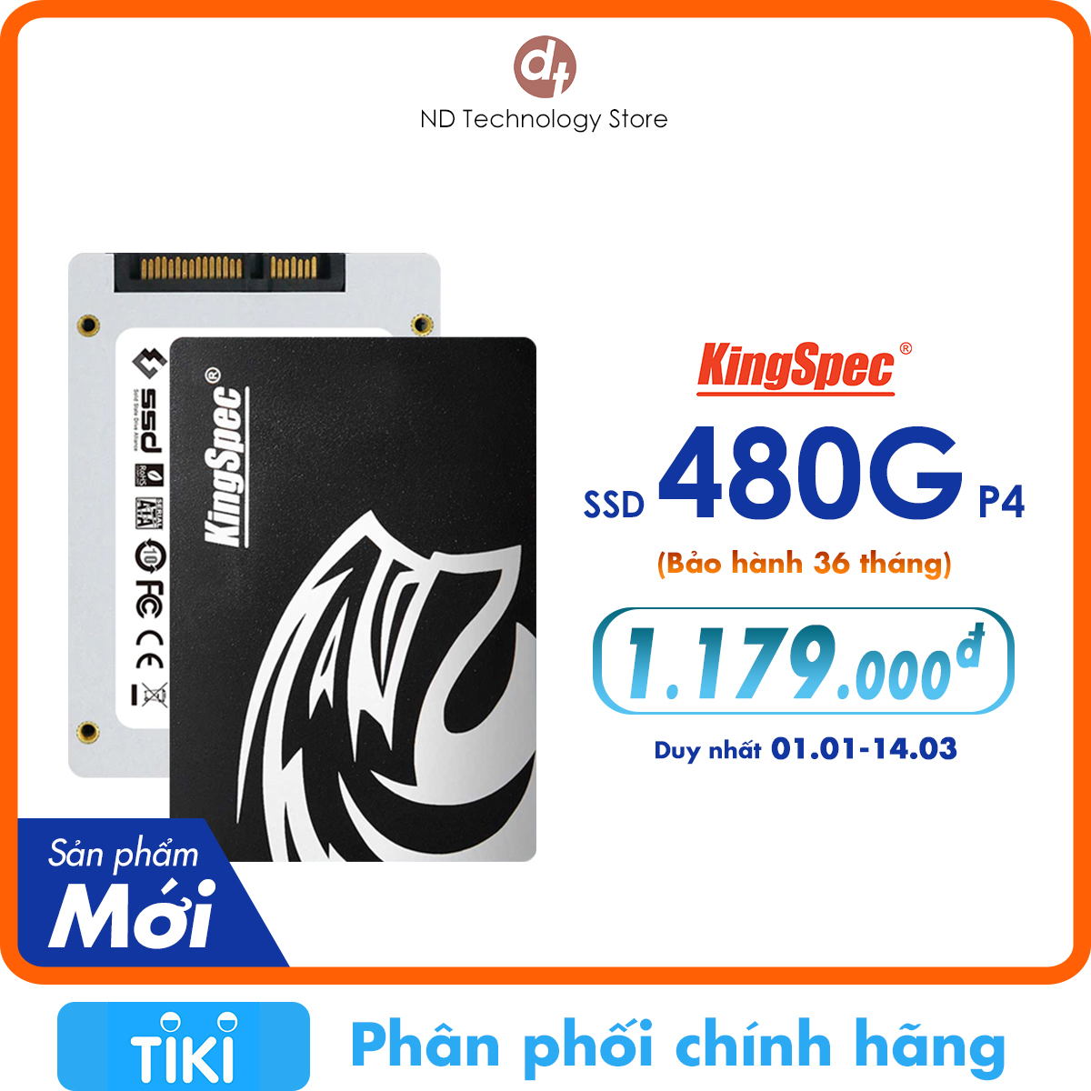 Ổ cứng SSD KingSpec 480GB SATA 2.5 / P4 480G - Hàng Chính Hãng