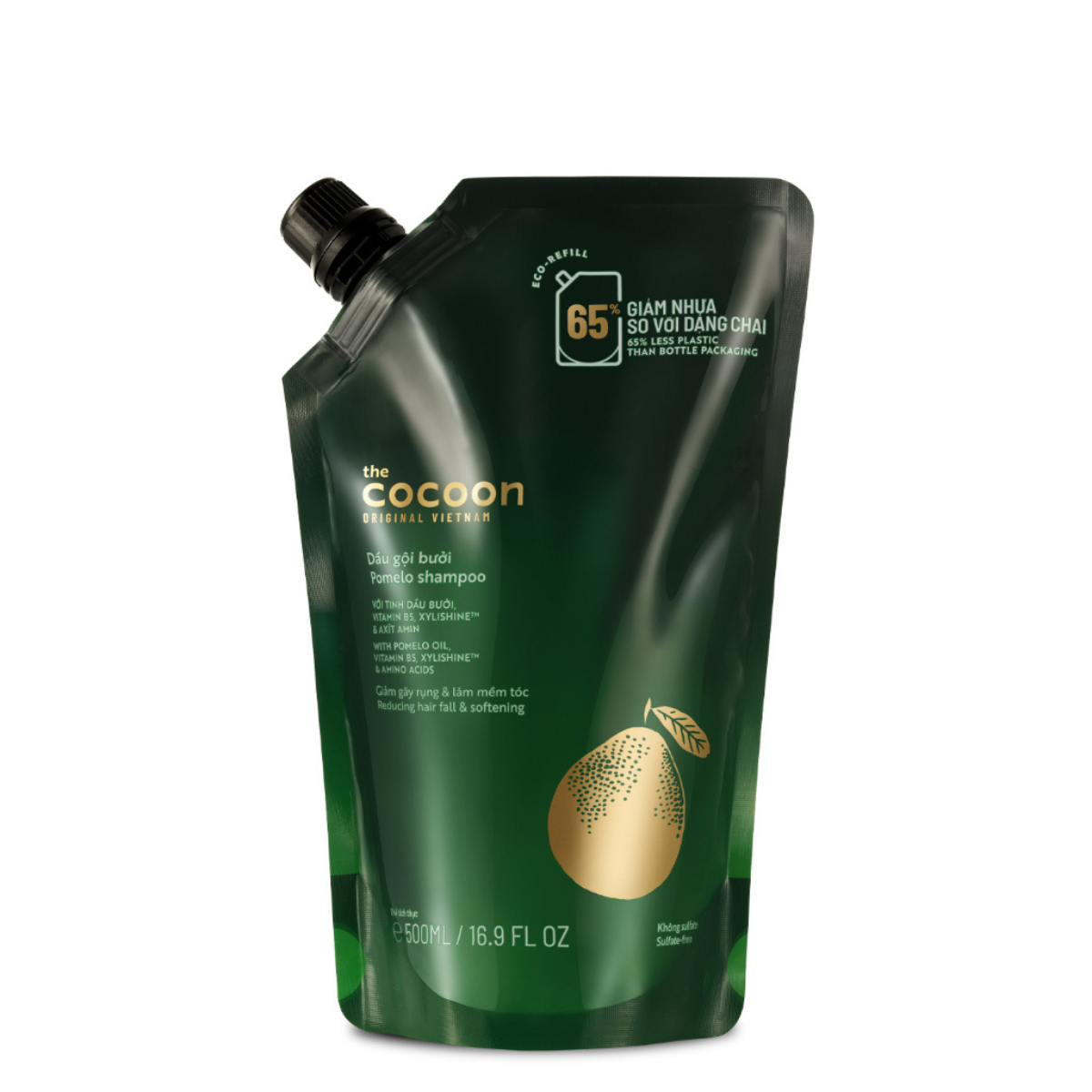Dầu gội bưởi Cocoon giúp giảm gãy rụng và làm mềm tóc - Túi refill 500ml
