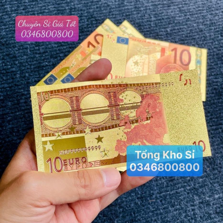 Tờ Tiền Kỉ Niệm 10 EURO Plastic Mạ Vàng Lì Xì Tết May Mắn