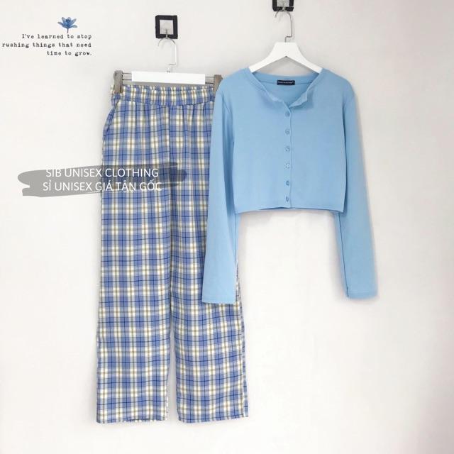 Áo croptop tay dài SIB Clothing ôm body sexy có nút SIB015