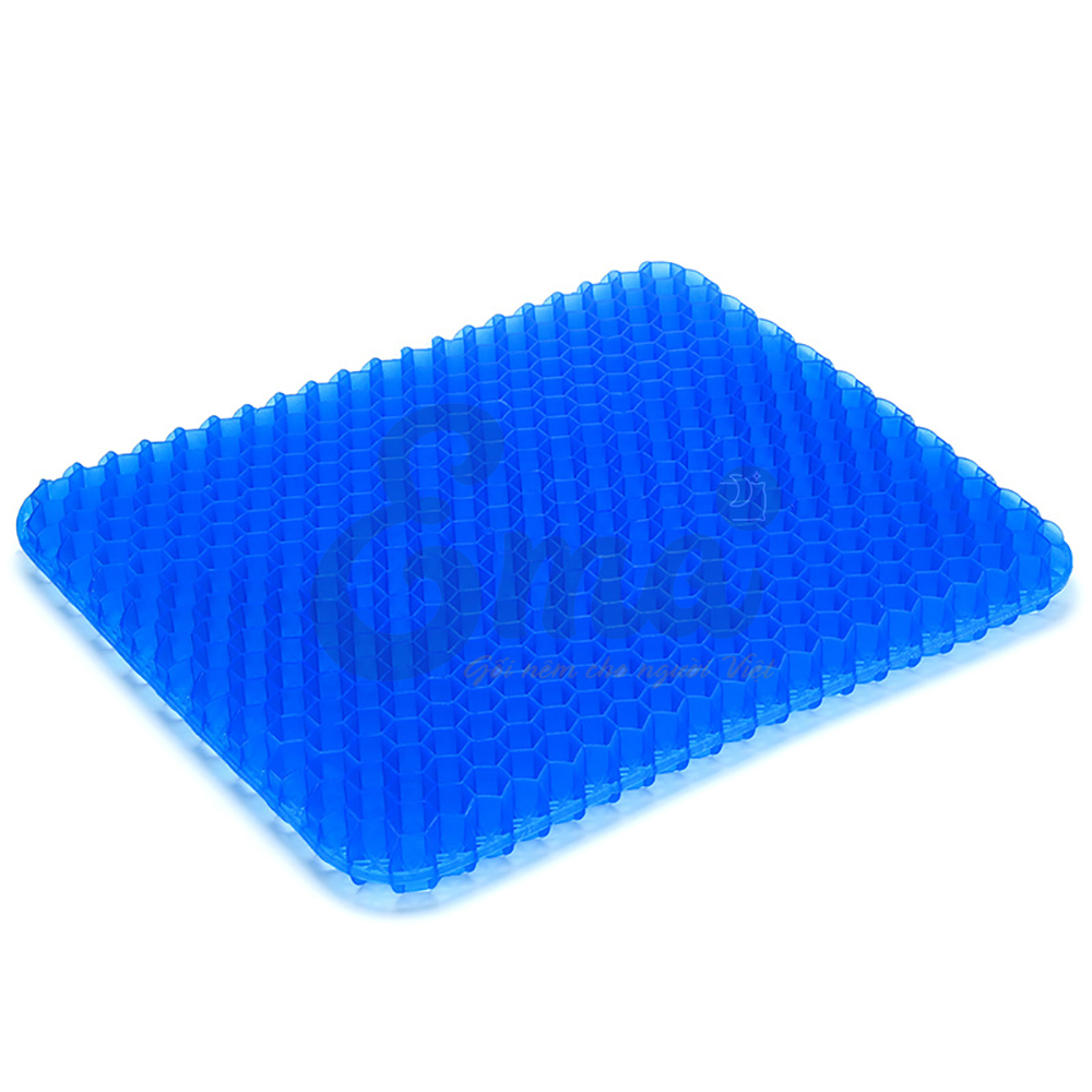 Đệm ngồi 3D Silicon cao cấp - Có hộp, vỏ chống trượt - Cấu trúc tổ ong thông minh - Chống đau mỏi trĩ, xương cụt, thâm mông, xệ mông cho dân văn phòng, lái xe, sinh viên