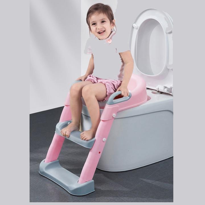 Bồn cầu cho bé tập đi vệ sinh bô bồn cầu di động thu nhỏ có thang