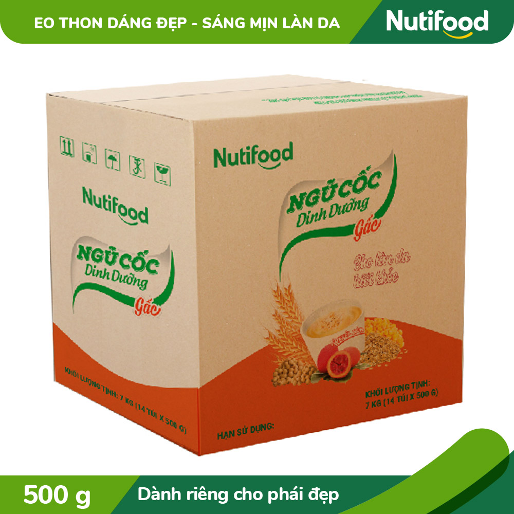 Thùng 14 túi Ngũ cốc dinh dưỡng NutiFood - Gấc 500g/túi