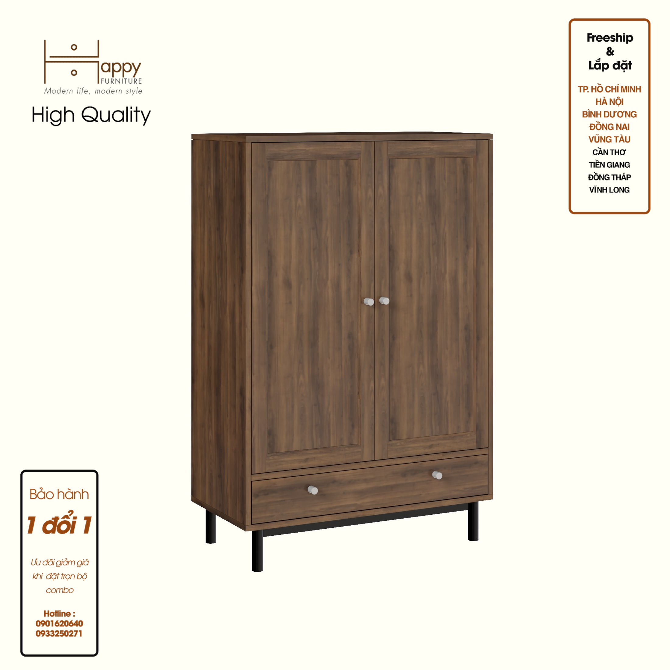 [Happy Home Furniture] CATY, Kệ sách 3 tầng 2 cửa mở - chân sắt, 80cm x 39cm x 120cm ( DxRxC), KSA_057