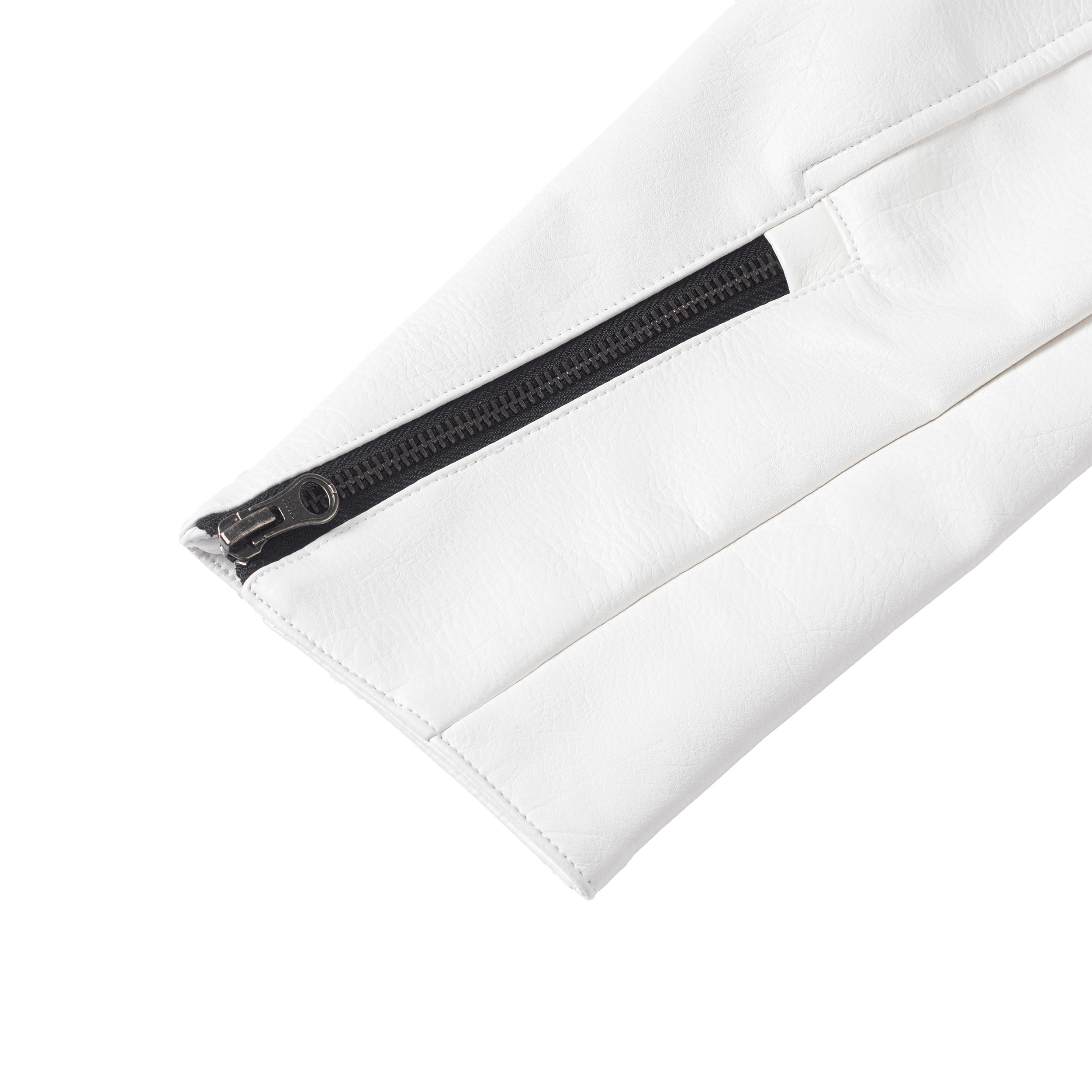 Áo Khoác DirtyCoins Leather Biker Jacket - White