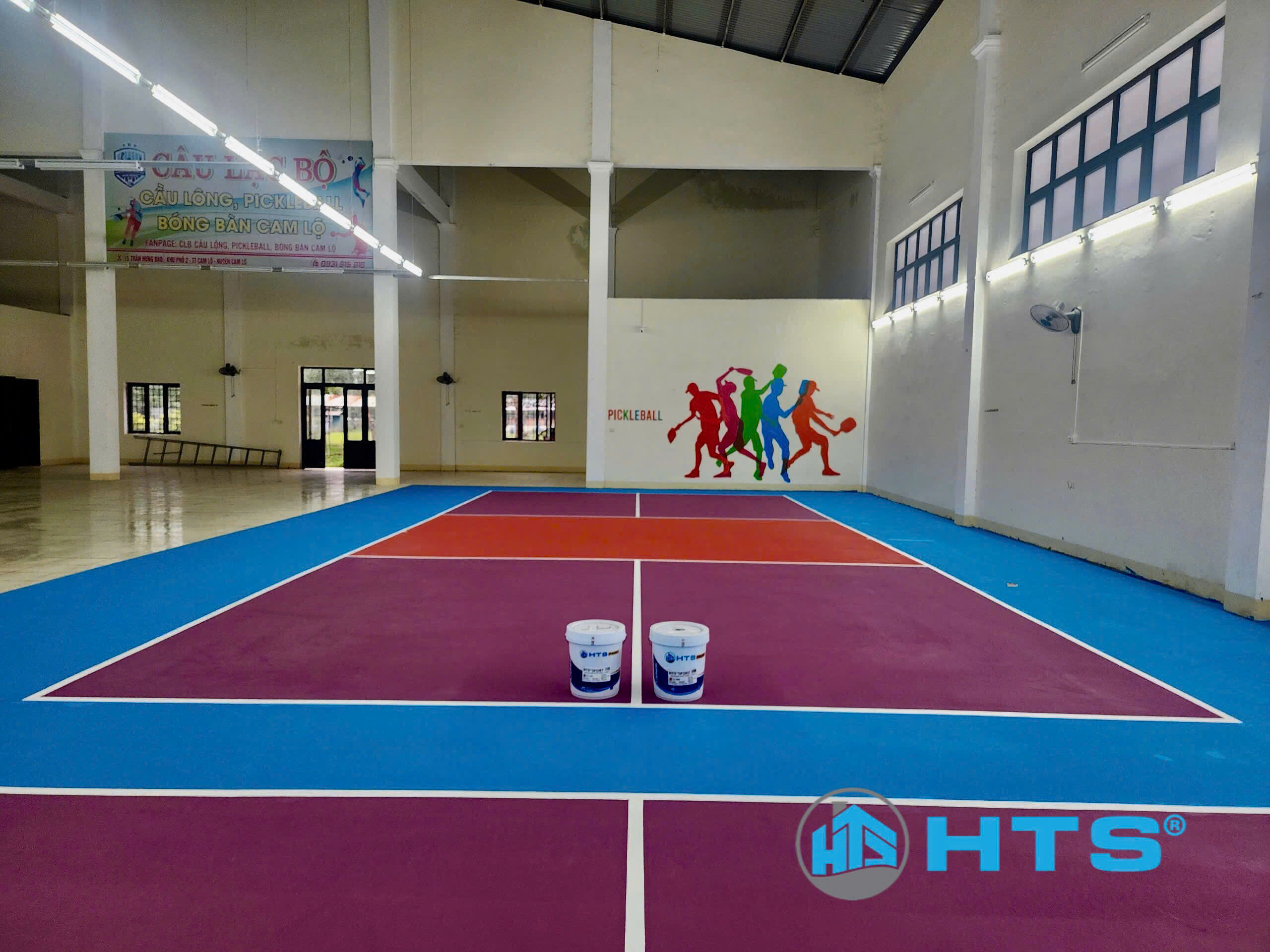 Sơn phủ Sân Thể Thao HTS SPORT cho sân Pickleball, Tennis, Cầu lông, Bóng rổ, Tennis, sân khác thùng nhỏ 5kg