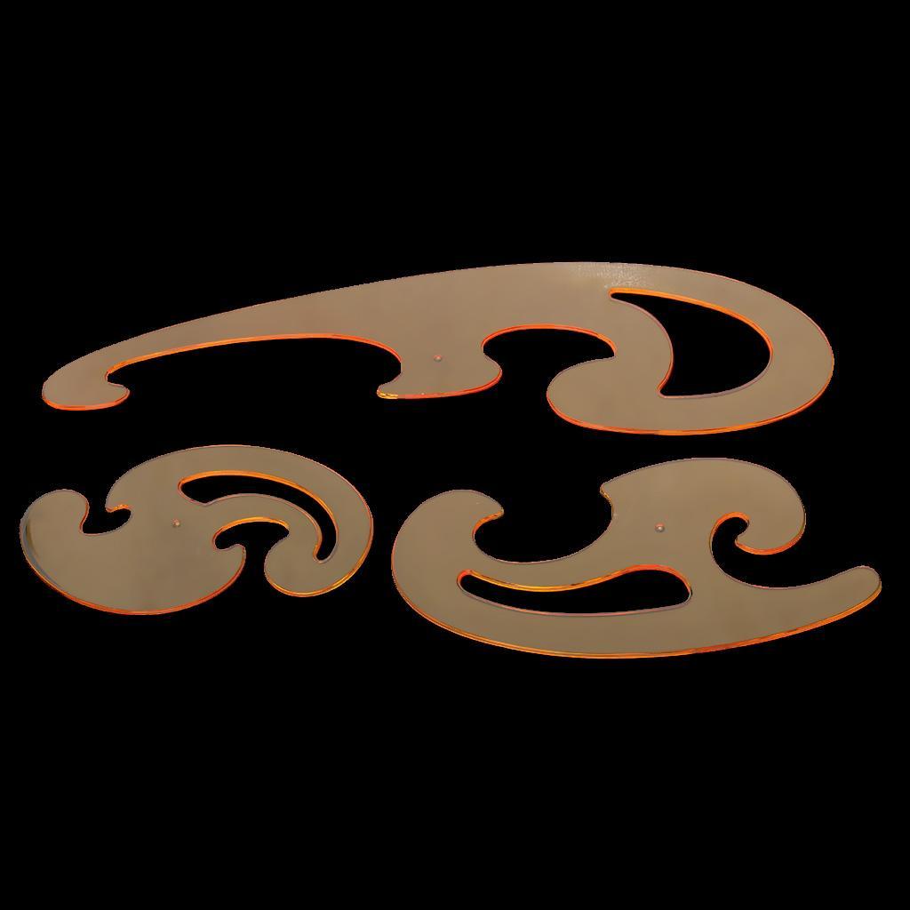 3 Pieces French Curve Drafting Drawing Templates Curved Edge Ruler Sewing Tools