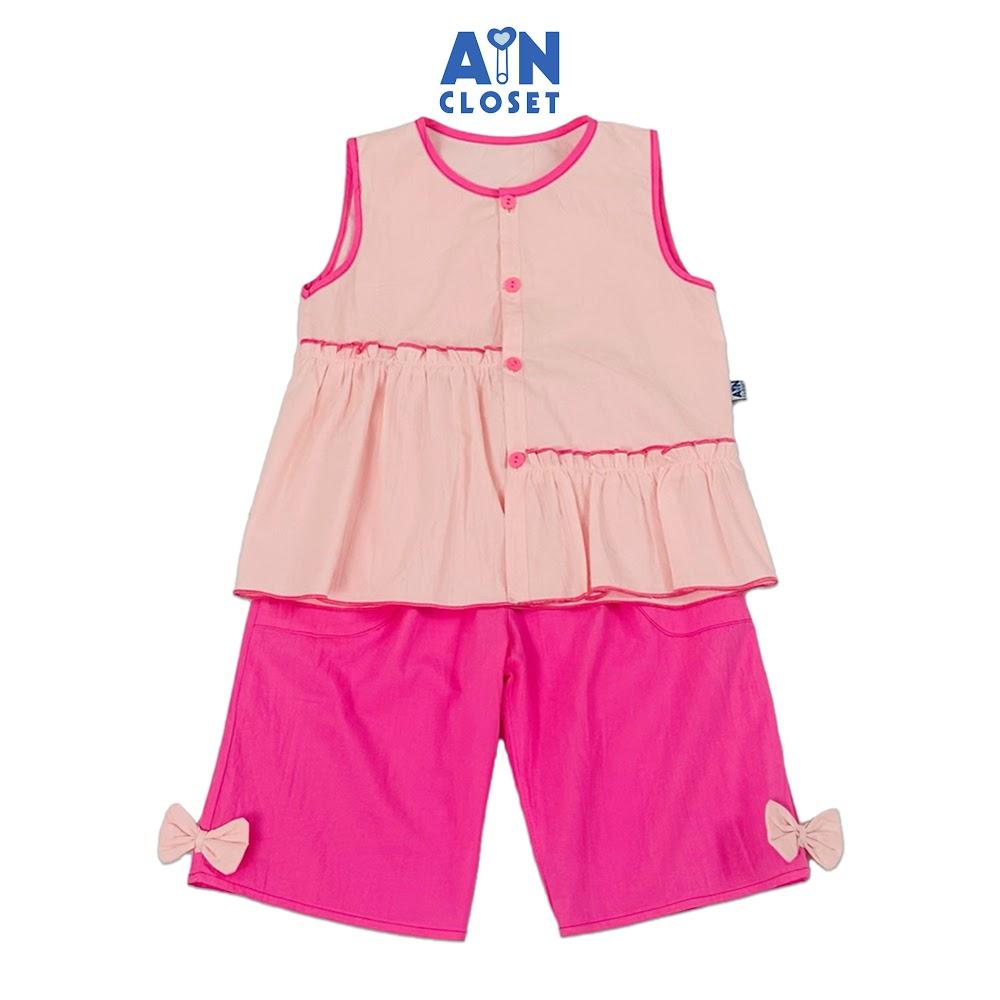 Bộ quần áo Lửng bé gái họa tiết Bèo Hồng Nơ cotton - AICDBGMZ6CG8 - AIN Closet
