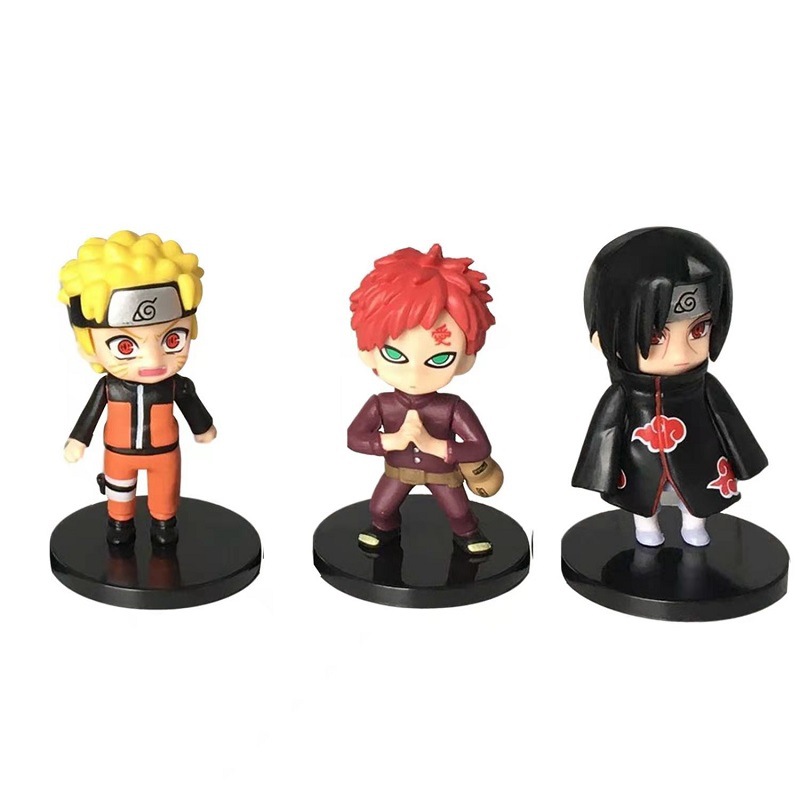 Set 12 Mô Hình Nhân Vật Nổi Tiếng Trong Bộ Naruto - Cao 7cm Kèm Đế