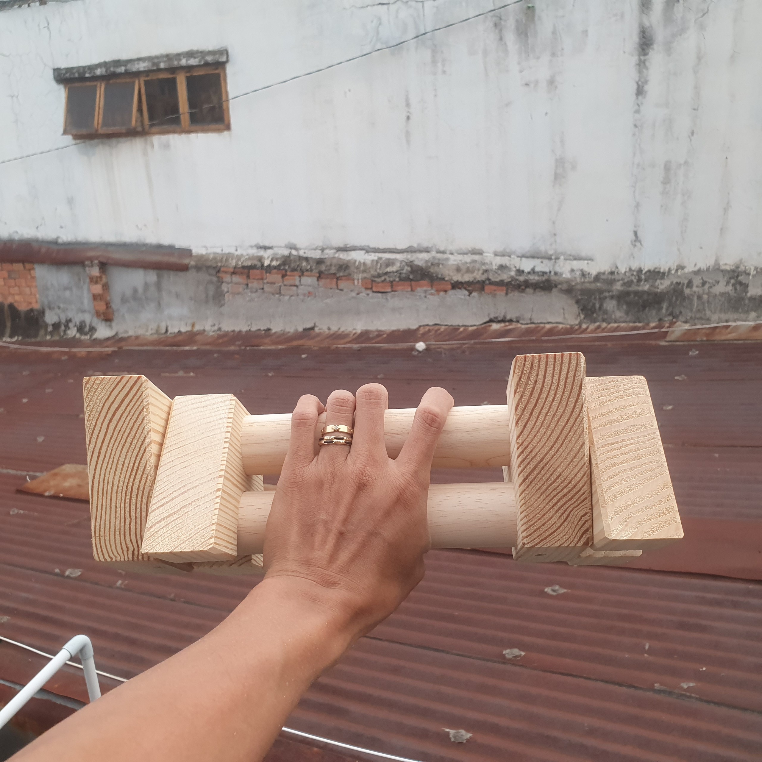 [SIÊU GỌN] PARALLETTES GỖ - DỤNG CỤ HÍT ĐẤT, CHỐNG ĐẨY BẰNG GỖ THÔNG (bản thấp)