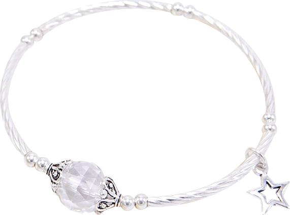 Vòng Tay Bạc Thạch Anh Trắng V0111