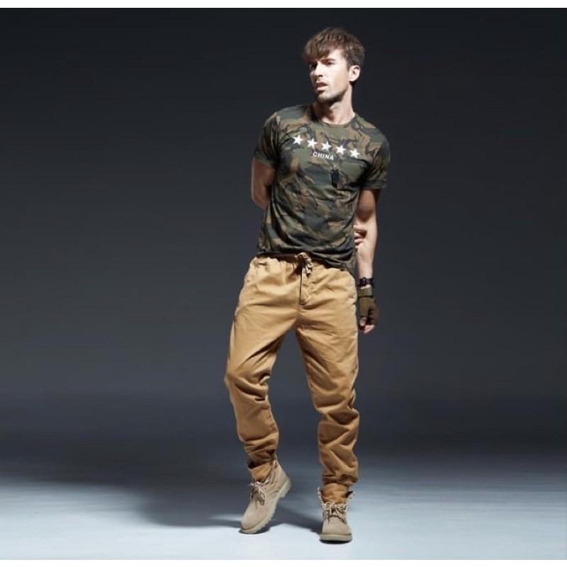 Quần jogger OCGL trơn_dã ngoại - camo cát