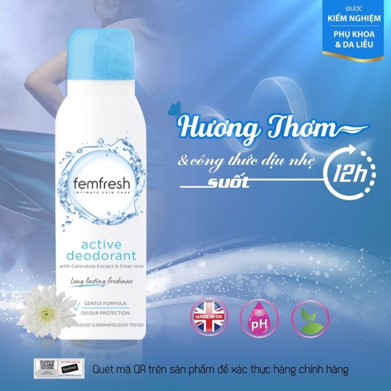 Xịt thơm mát vùng kín cao cấp Femfresh 125ml