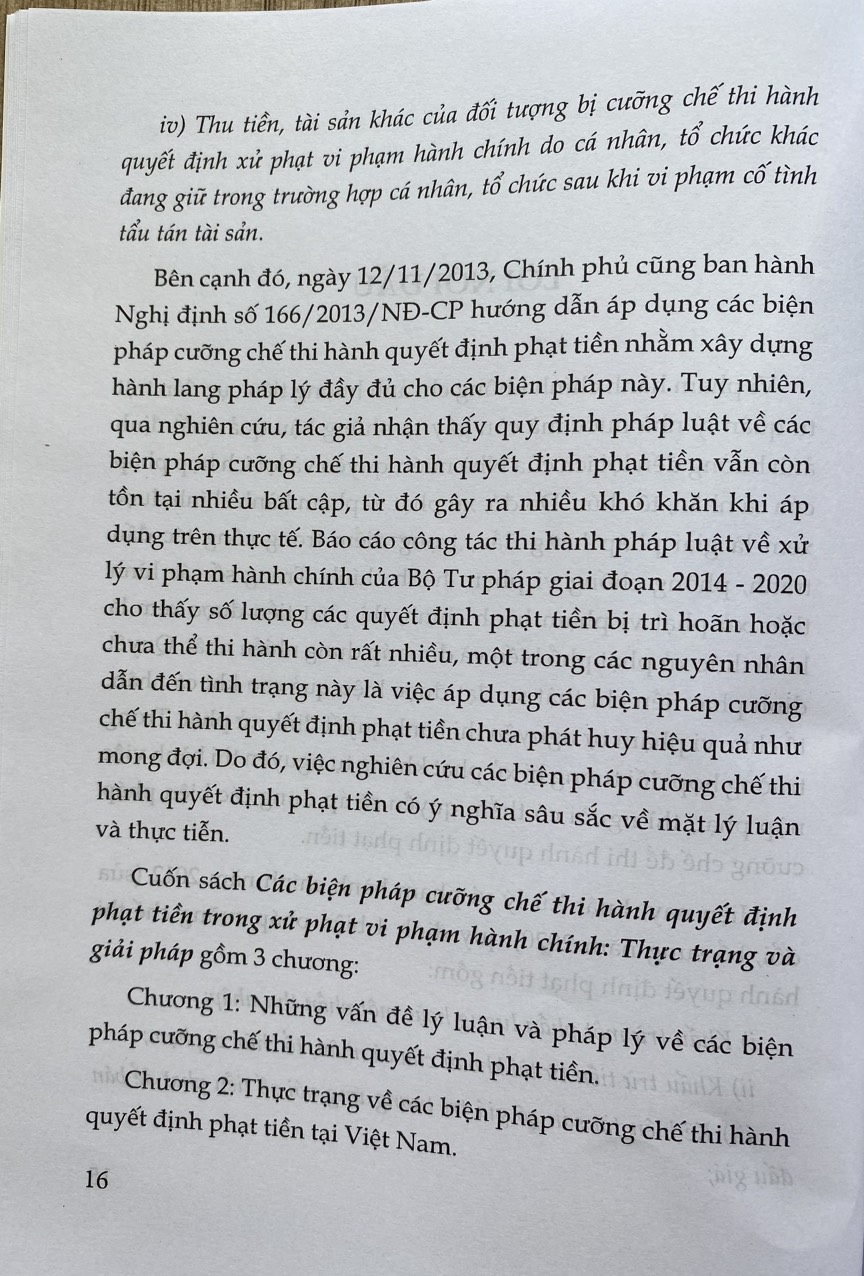 Các Biện Pháp Cưỡng Chế  Thi Hành Quyết Định Phạt Tiền Trong Xử Phạt Vi Phạm Hành Chính Thực Trạng và Giải Pháp