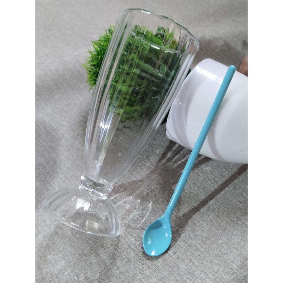Bộ 6 ly uống sinh tố, ly ăn chè, ly bán hàng quán Ø 8.0 x 19.0 cm 410 ml nhựa acrylic trong bền đẹp