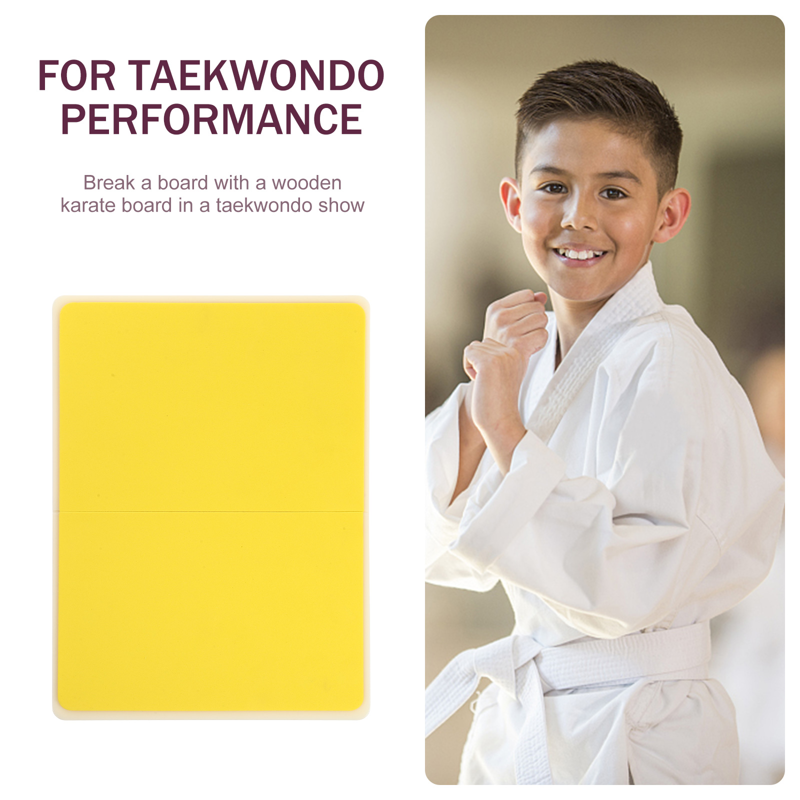 Kickboard Kickboard Taekwondo Performance Prop Rebable Board Taekwondo Punching Ban Breaking Board Kids Color: Vàng