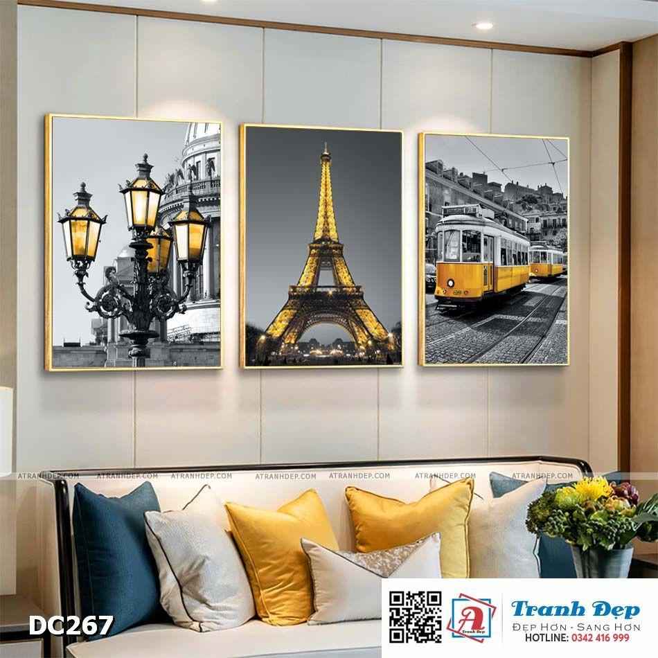 Bộ 3 tranh canvas treo tường Decor Phong cảnh Châu Âu - DC267