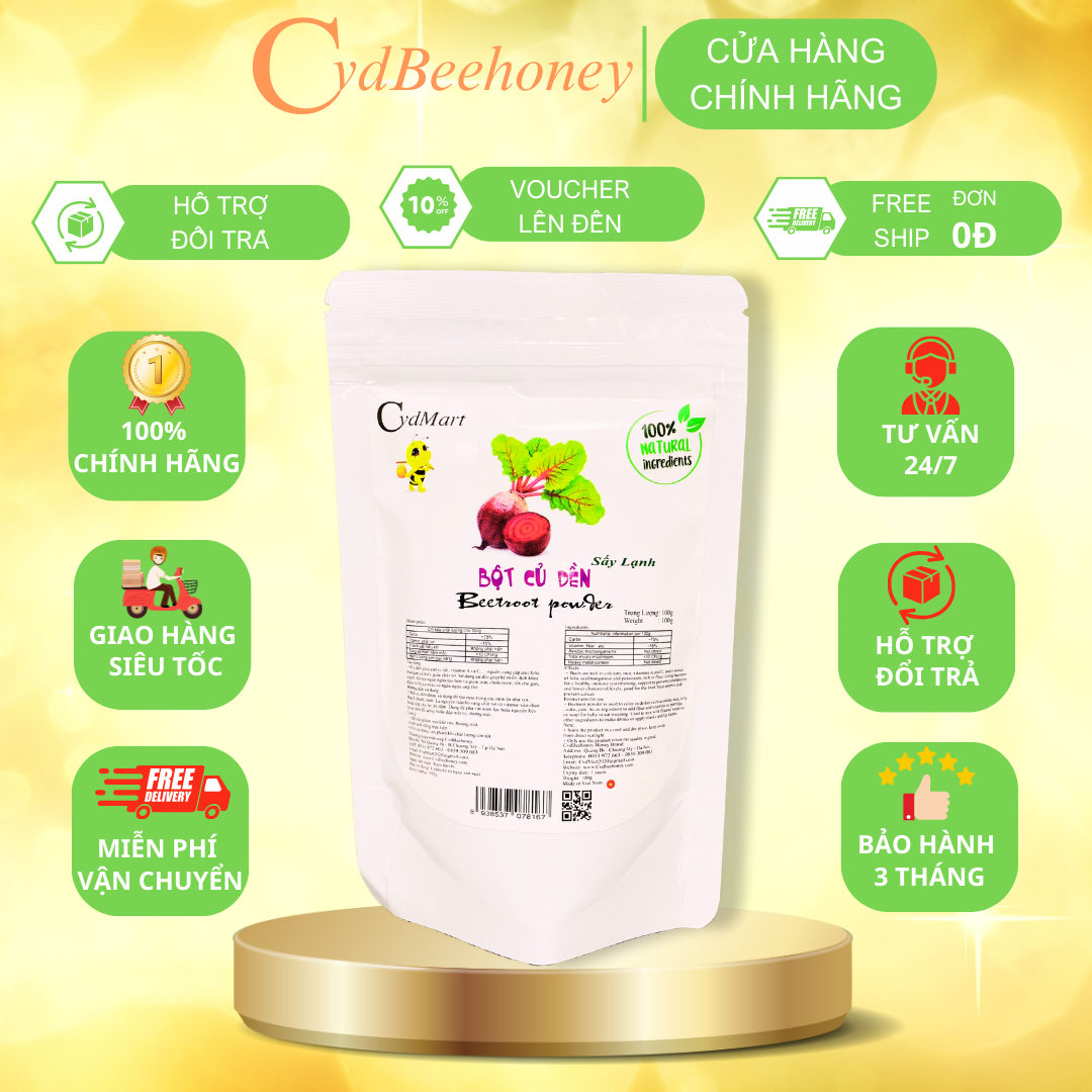 Bột Củ Dền Sấy Lạnh Cvdmart 100g - Cvdmart Beetroot Powder